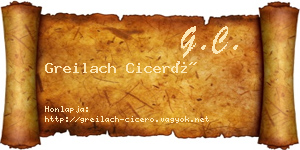 Greilach Ciceró névjegykártya